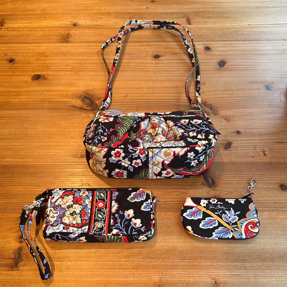 Vera Bradley Multicolor Floral Shoulder 3 x Piece Bag Set